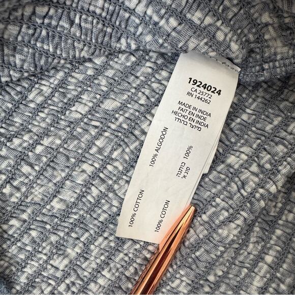 Womens Blue Balloon Sleeve Cropped Top Small - Picture 5 of 6